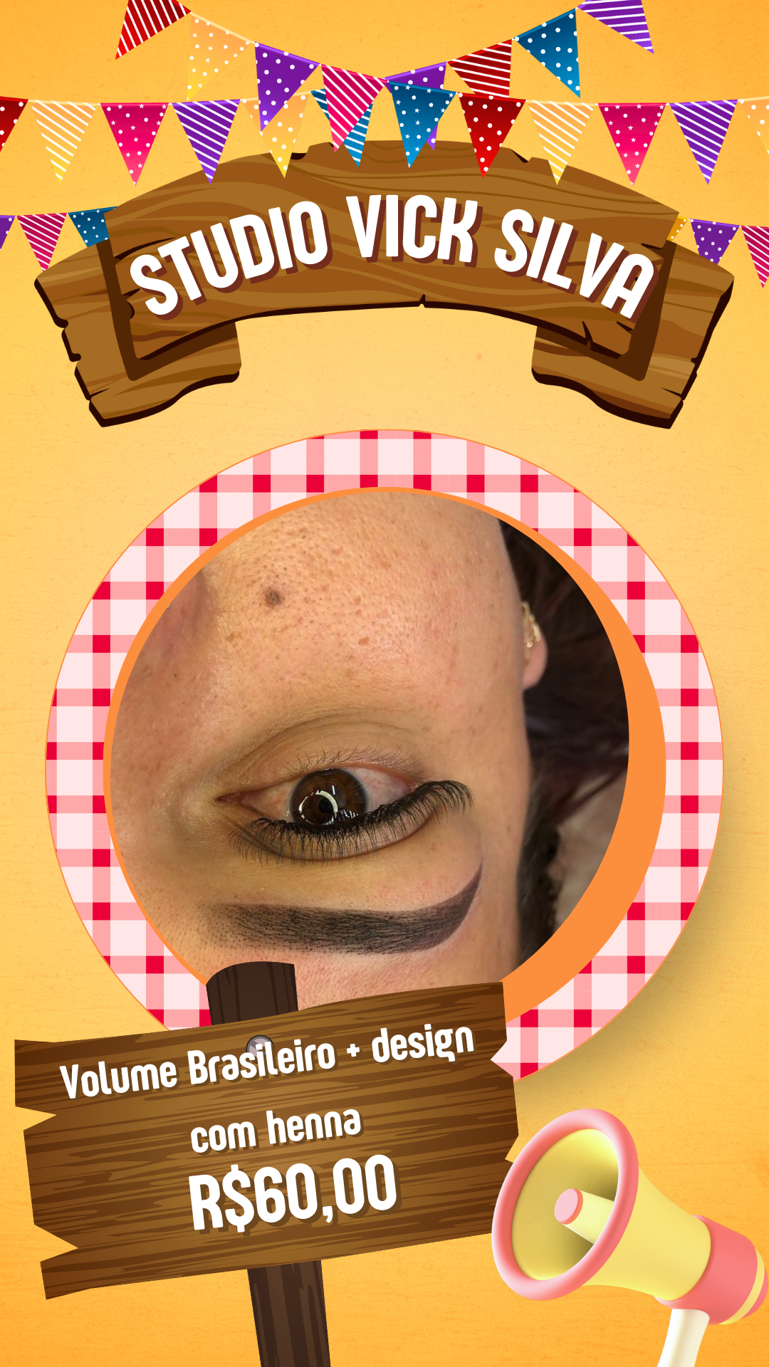 Design com Henna + Volume Brasileiro