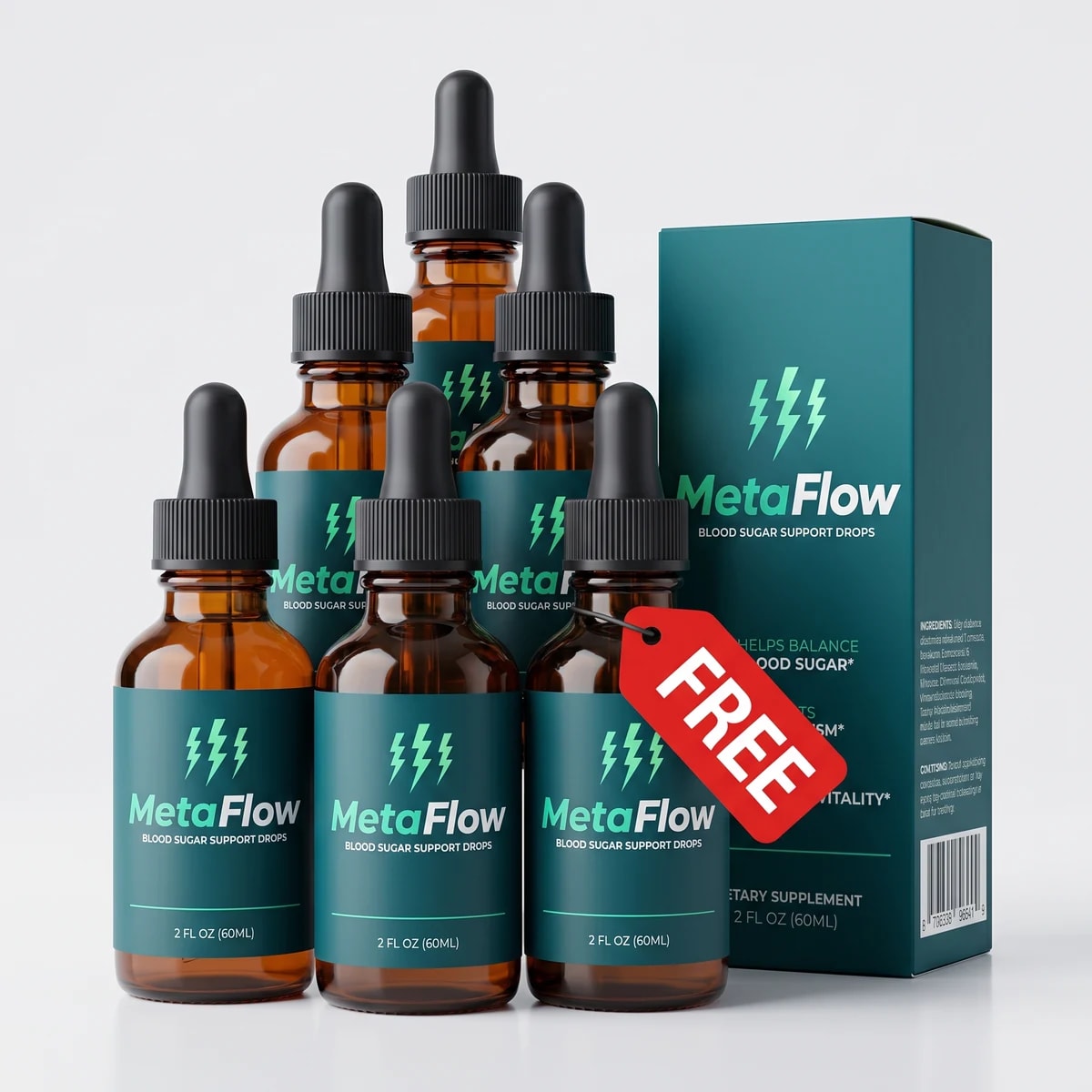 MetaFlow 5+1 Bottles Blood Sugar Support Drops — Best value package with one FREE bottle included