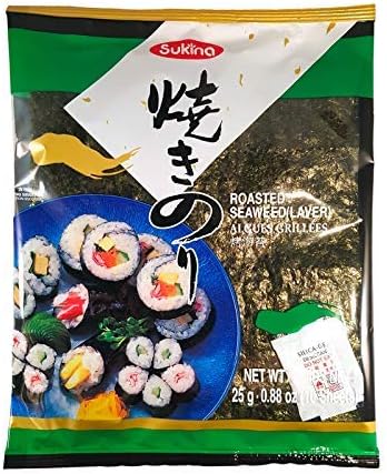 Vue 2 de Feuilles Nori Sushi Japonais