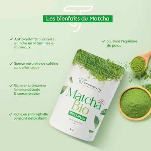 Vue 2 de Thé Matcha Bio Japonais Premium