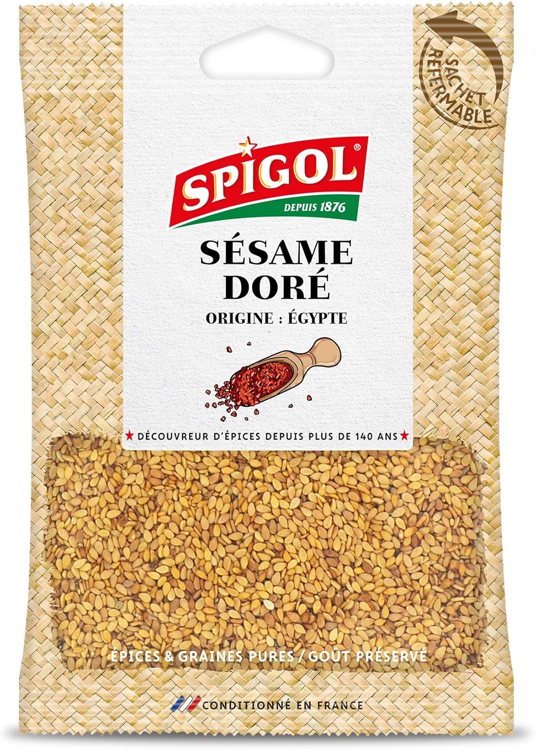 Spigol sesame dore pour