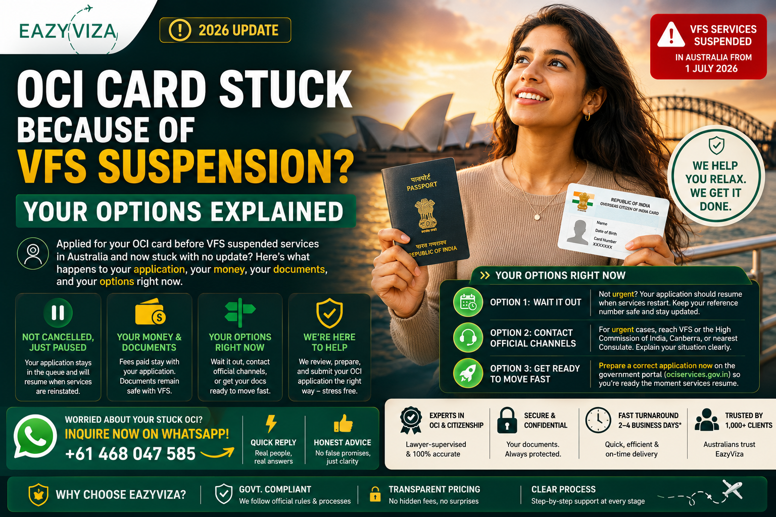 OCI Card Stuck Because of VFS Suspension? Your Options Explained (2026)