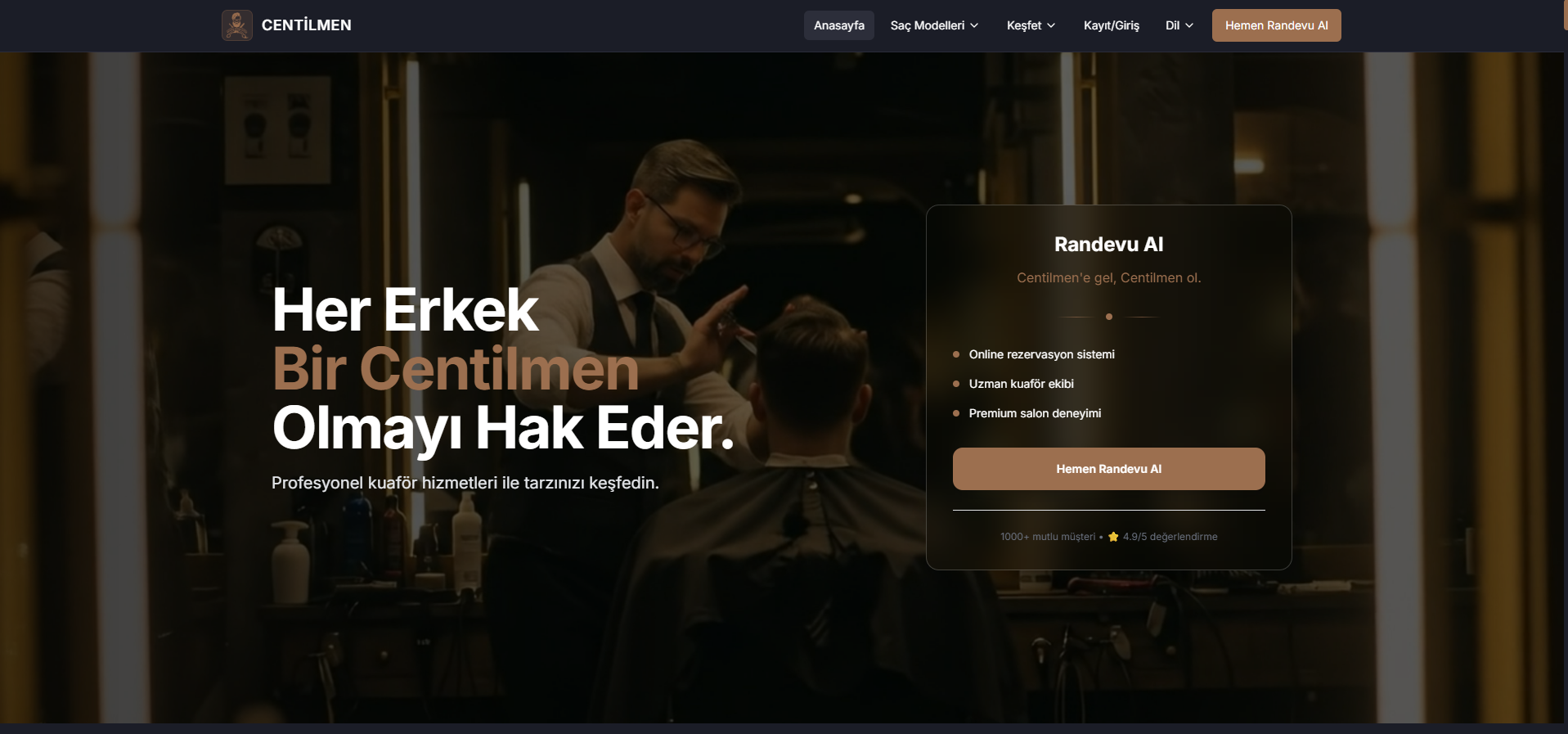 Centilmen - Kuaför Randevu Sistemi