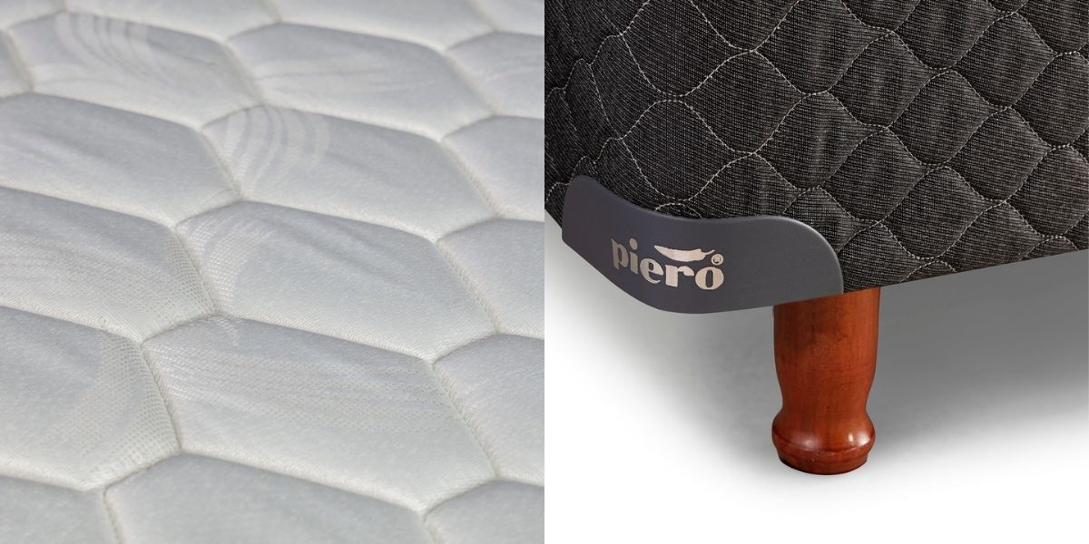 Detalle de tela y sommier Piero Spring