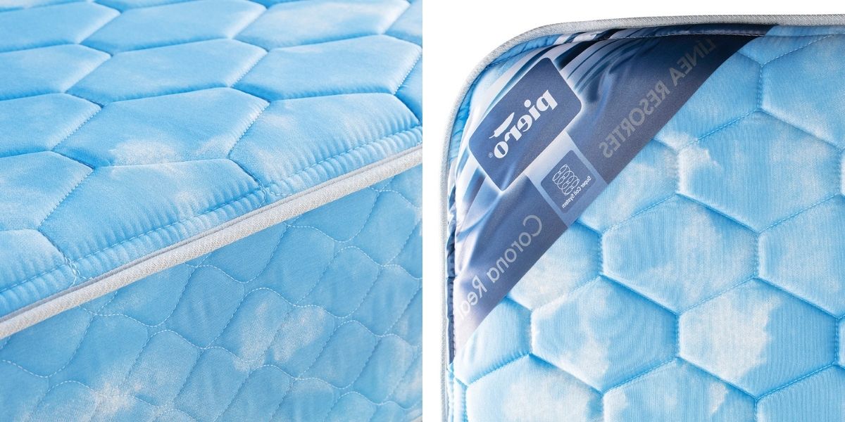 Detalle del acolchado y tecnología Ultra Coil del colchón Piero Corona Real