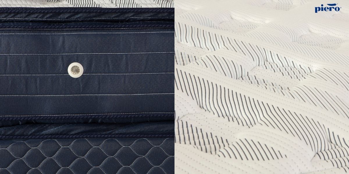 Detalle del pillow top y resortes pocket del colchón Piero Legrand Doble Pillow Top