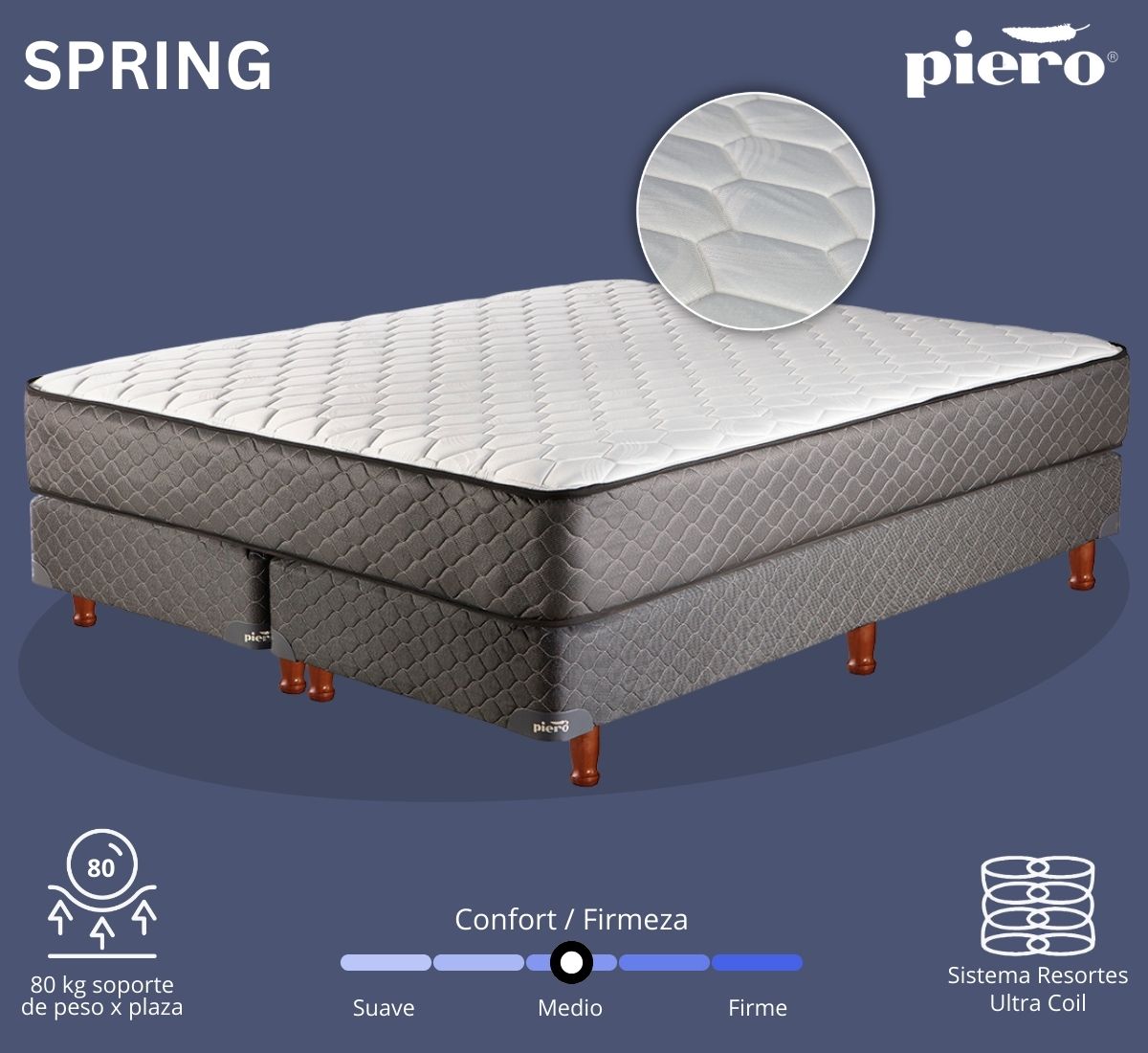 Conjunto colch&oacute;n y sommier Piero Spring