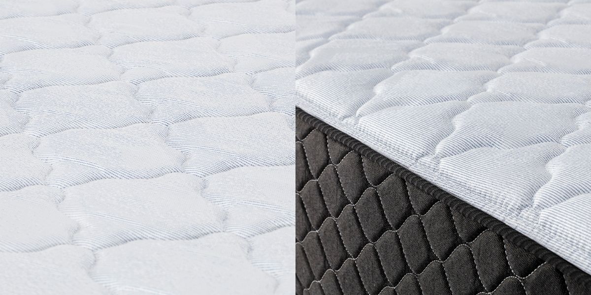 Detalle del acolchado y tela del colch&oacute;n Piero Smart Tech Resortes