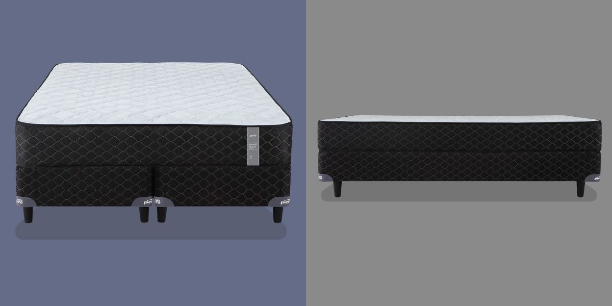 Vista frontal y  lateral del Sommier Piero Smart Tech Resortes