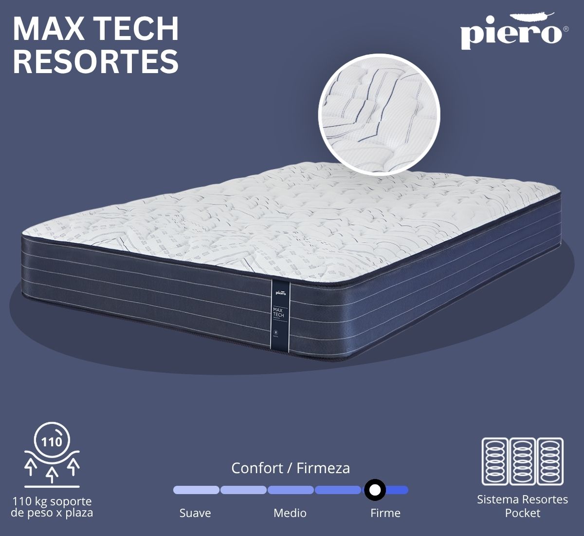 Colchón Piero Max Tech Resortes