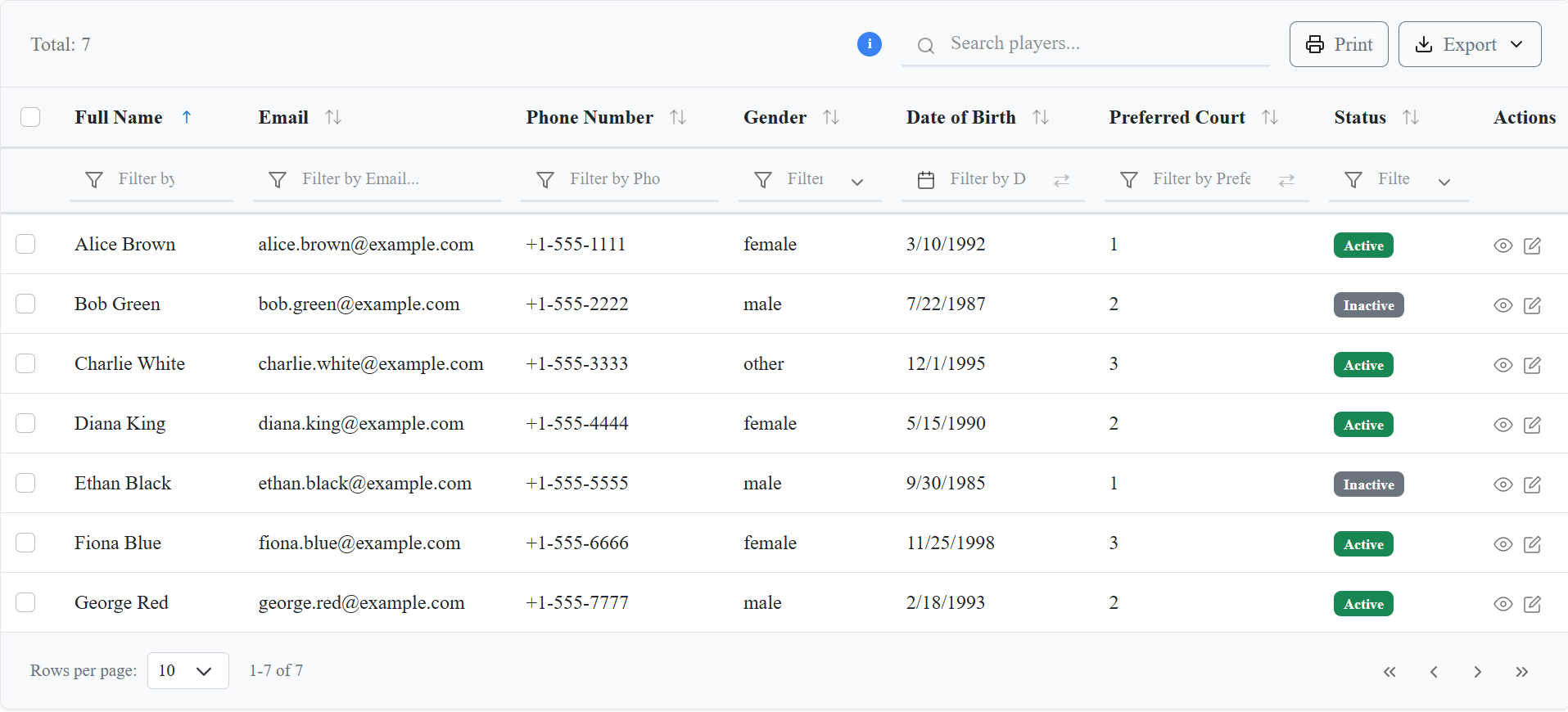 Modern Data Table Demo