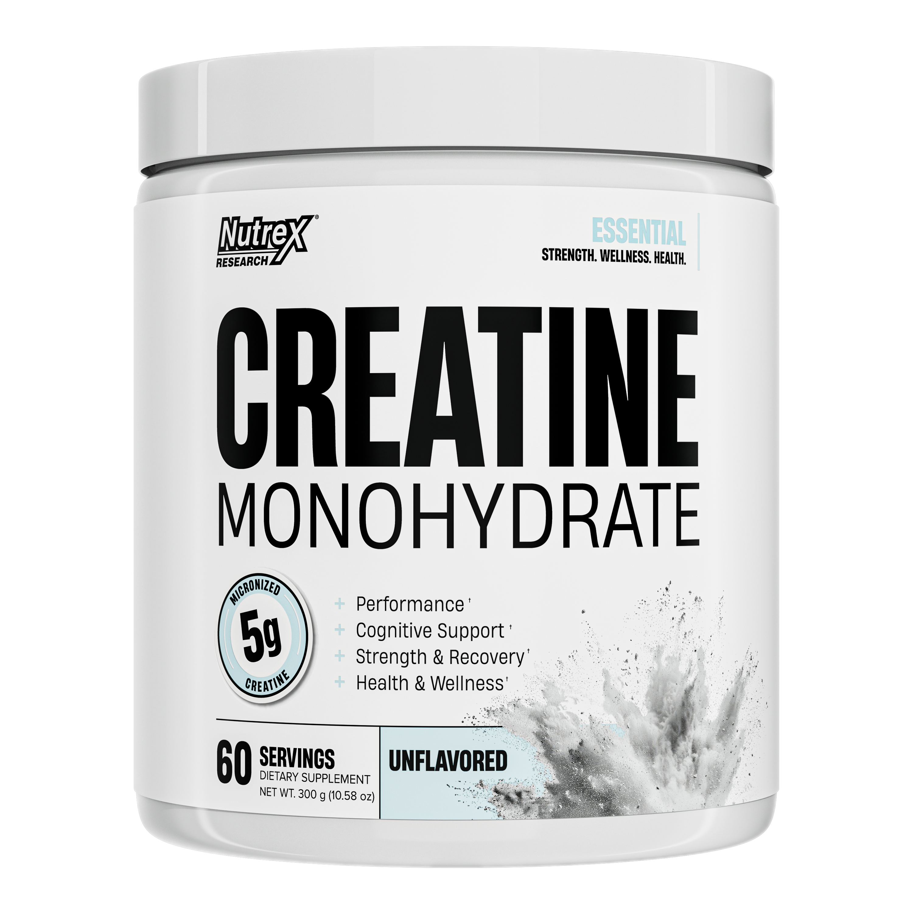Creatine Monohydrate 300 g · 60 Servings · Unflavored Nutrex Essential Colombia
