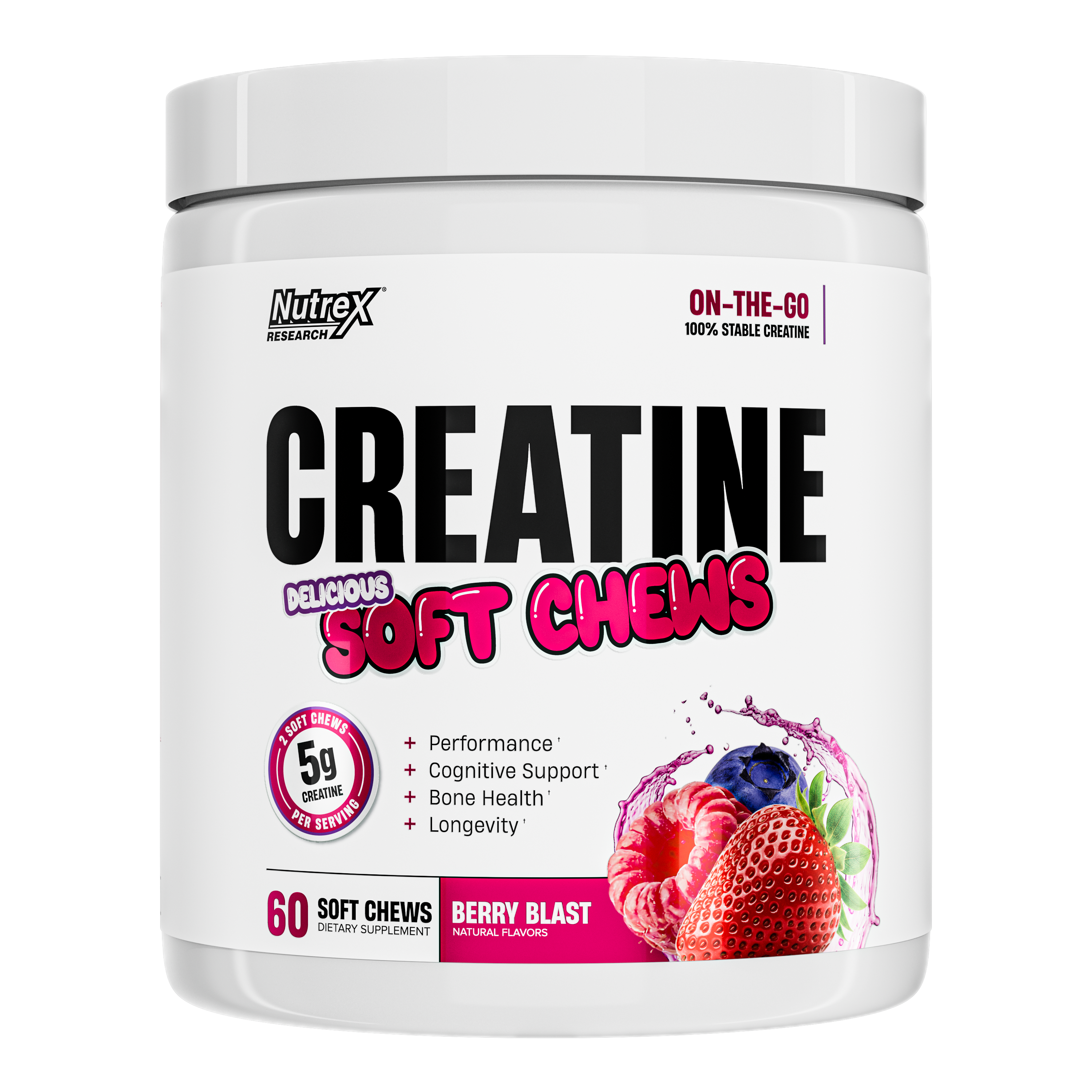 Creatine Soft Chews Berry Blast · 60 Gomitas Nutrex Essential Colombia