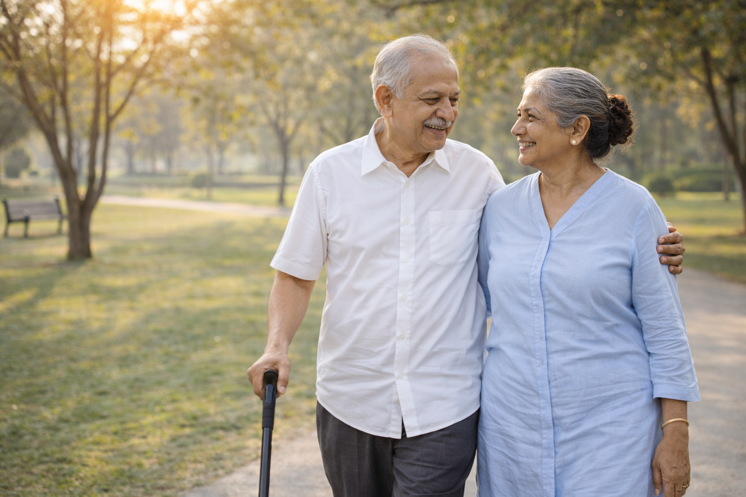 Active senior couple