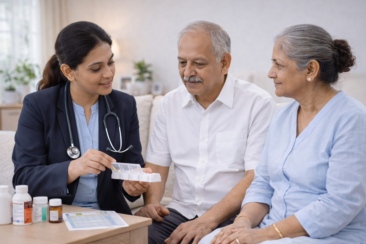 Senior with health needs