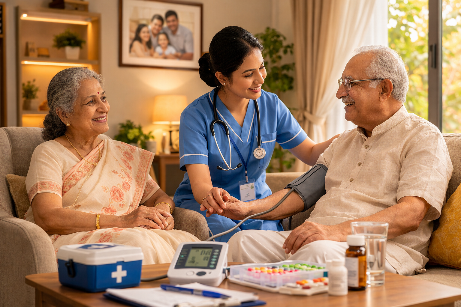 Adarana Healthcare care team with elderly patients