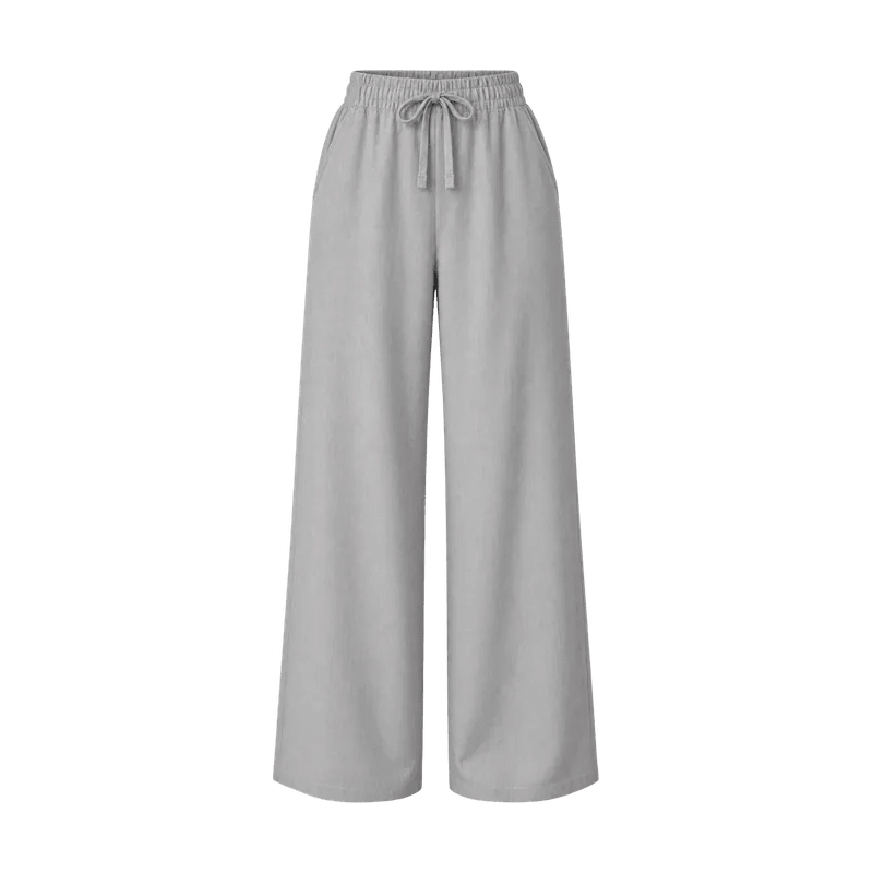 Açık gri bağcıklı pantolon