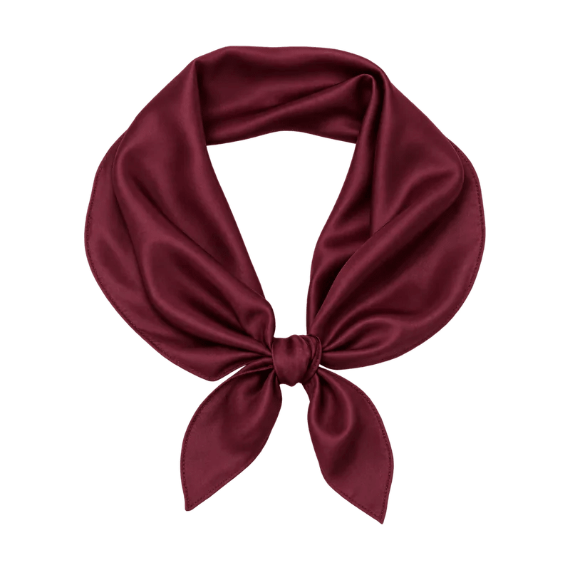 Bordo küçük ipek boyun fuları