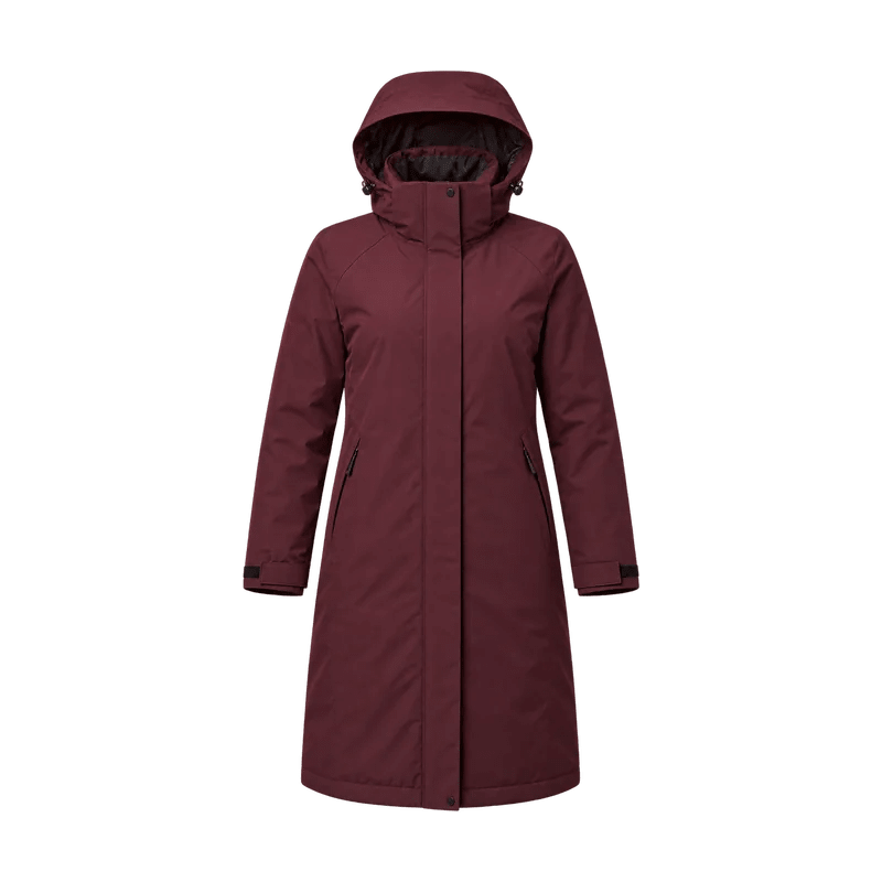 Bordo uzun teknik parka