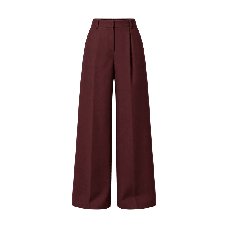 Bordo geniş yün pantolon