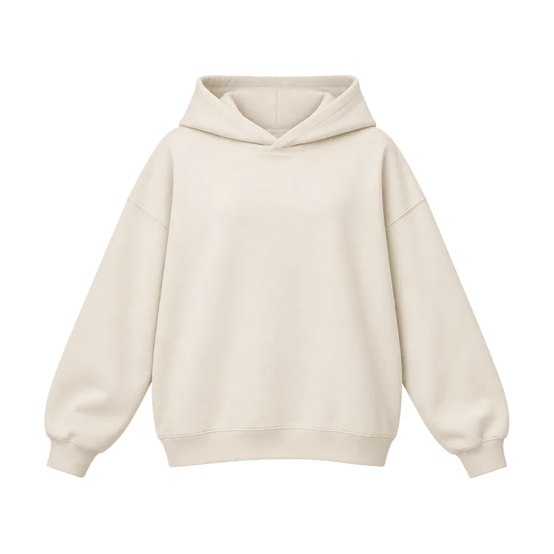 Krem bol kapüşonlu sweatshirt
