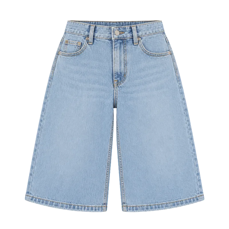 Açık mavi denim bermuda