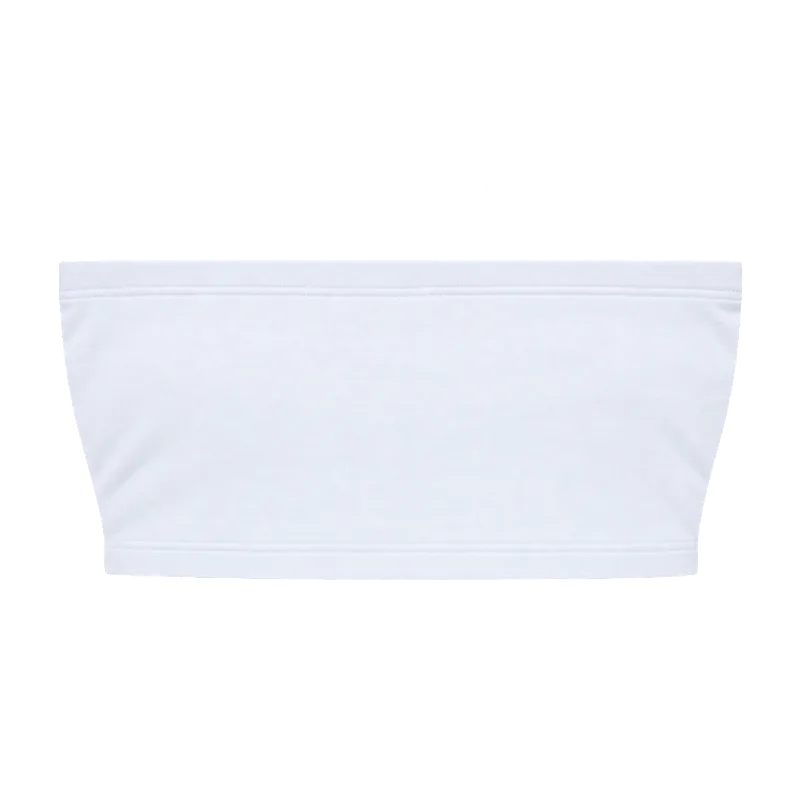 Beyaz düz bandeau üst
