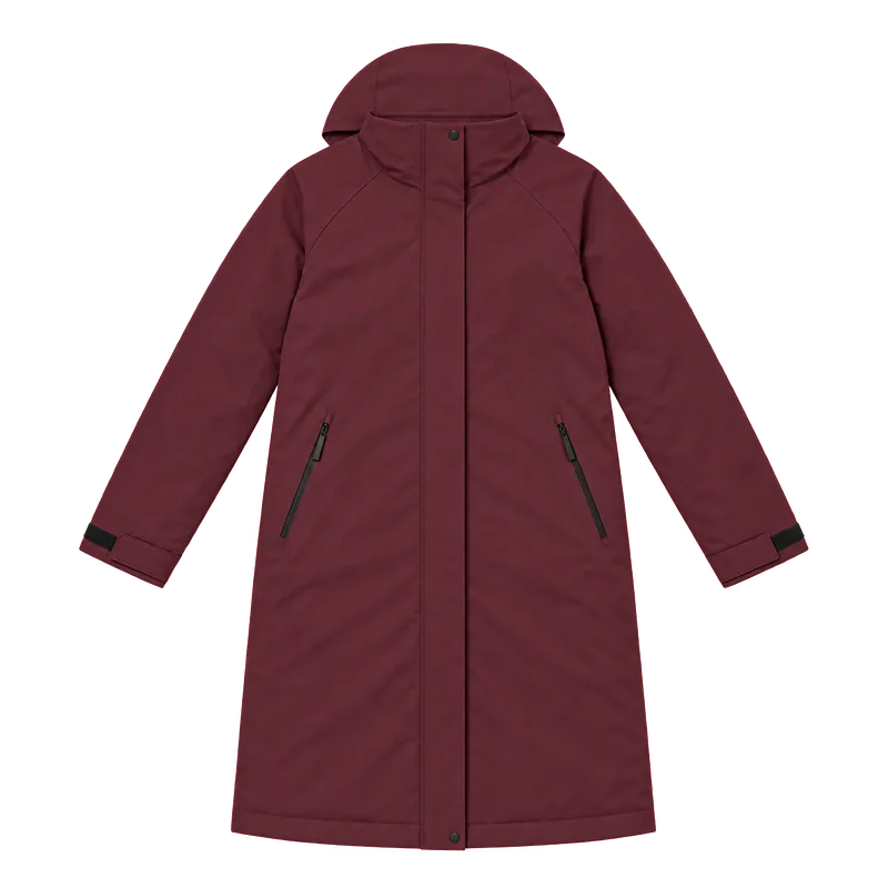 Bordo uzun teknik parka