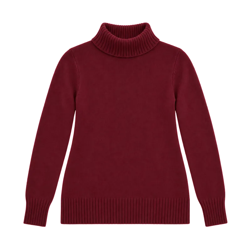 Bordo yün balıkçı yaka