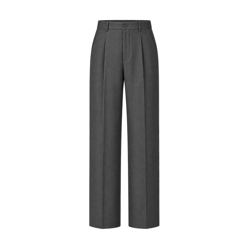 Gri yün bol pantolon