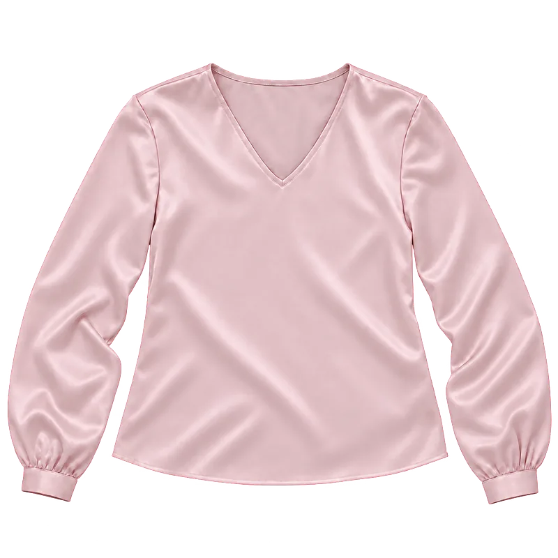 Pembe sade saten bluz