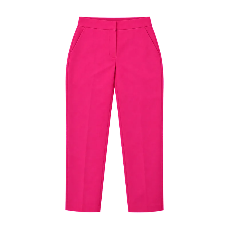Pembe kısa paça yün pantolon