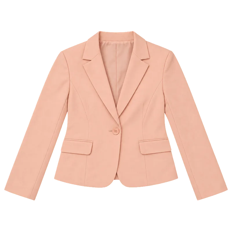 Şeftali kısa pamuk blazer