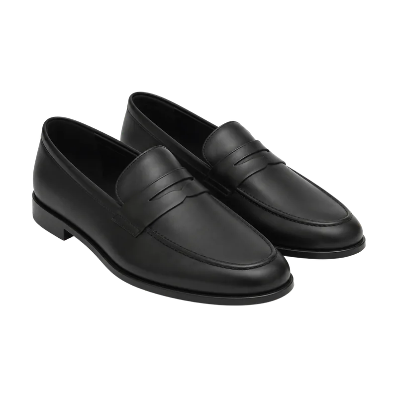 Siyah deri loafer
