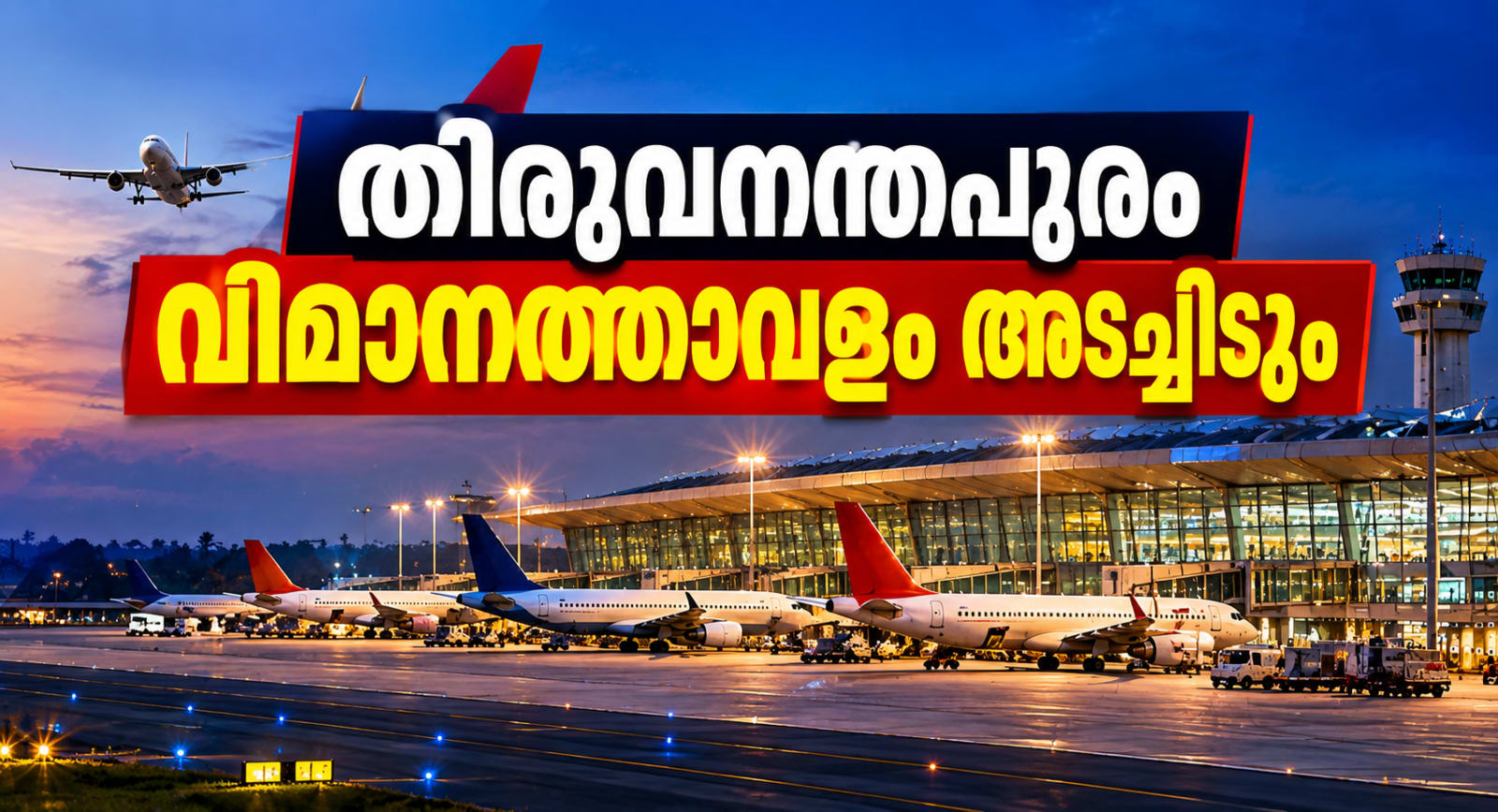 തിരുവനന്തപുരം വിമാനത്താവളം അടച്ചിടും