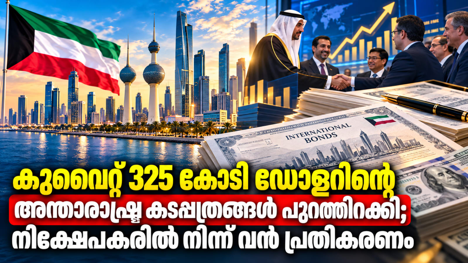 കുവൈറ്റ് 325 കോടി ഡോളറിന്റെ അന്താരാഷ്ട്ര കടപ്പത്രങ്ങൾ പുറത്തിറക്കി; നിക്ഷേപകരിൽ നിന്ന് വൻ പ്രതികരണം