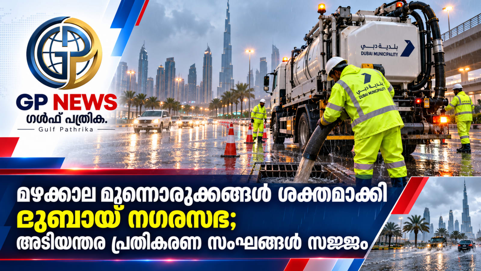 മഴക്കാല മുന്നൊരുക്കങ്ങൾ ശക്തമാക്കി ദുബായ് നഗരസഭ; അടിയന്തര പ്രതികരണ സംഘങ്ങൾ സജ്ജം