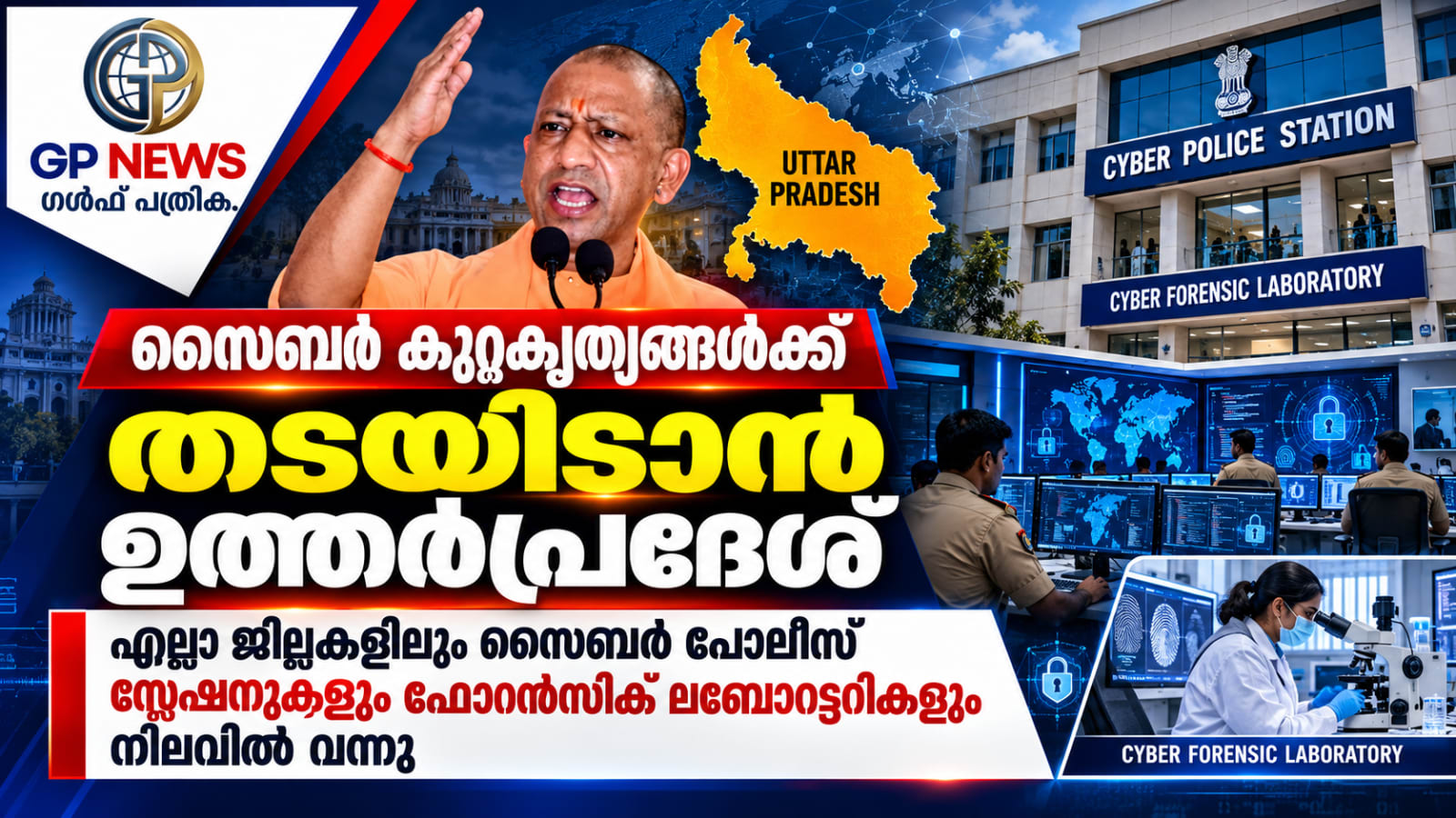 സൈബർ കുറ്റകൃത്യങ്ങൾക്ക് തടയിടാൻ ഉത്തർപ്രദേശ്; എല്ലാ ജില്ലകളിലും സൈബർ പൊലീസ് സ്റ്റേഷനുകളും ഫോറൻസിക് ലബോറട്ടറികളും നിലവിൽ വന്നു