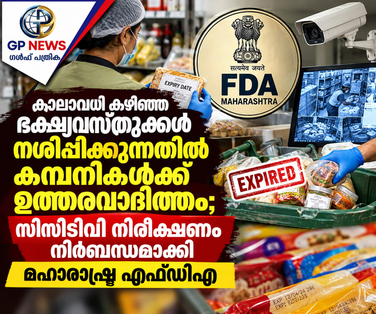 കാലാവധി കഴിഞ്ഞ ഭക്ഷ്യവസ്തുക്കൾ നശിപ്പിക്കുന്നതിൽ കമ്പനികൾക്ക് ഉത്തരവാദിത്തം; സിസിടിവി നിരീക്ഷണം നിർബന്ധമാക്കി മഹാരാഷ്ട്ര എഫ്ഡിഎ
