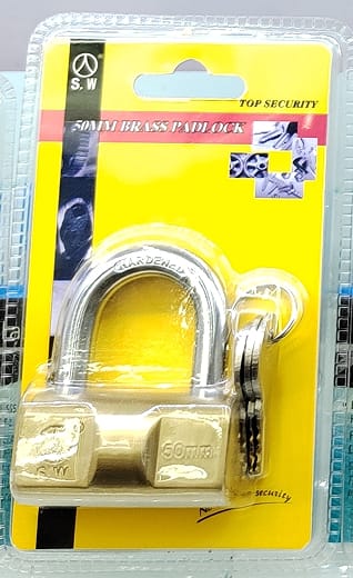 50mm双泡榔头铜锁
