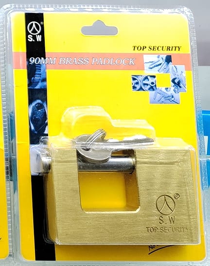90mm双泡矩形铜锁