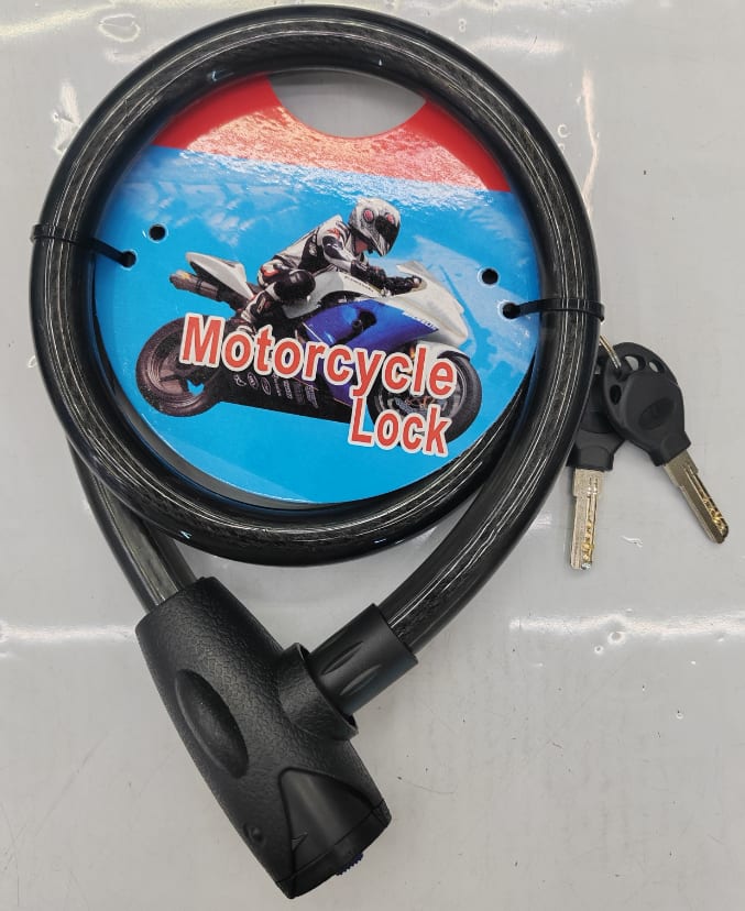20mm x 1000mm Heavy-Duty Motorcycle Cable Lock (Shark-Head Design)