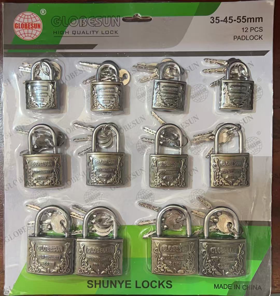 12-Piece Multi-Size Antique Bronze Padlock Set (35mm / 45mm / 55mm)