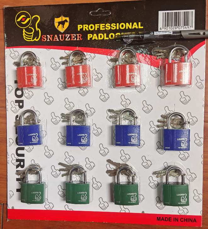 12-Piece 35mm Multi-Color Standard Padlock Set
