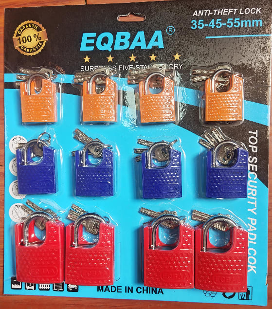 12-Piece Multi-Size Shrouded Shackle Padlock Set (35mm / 45mm / 55mm)