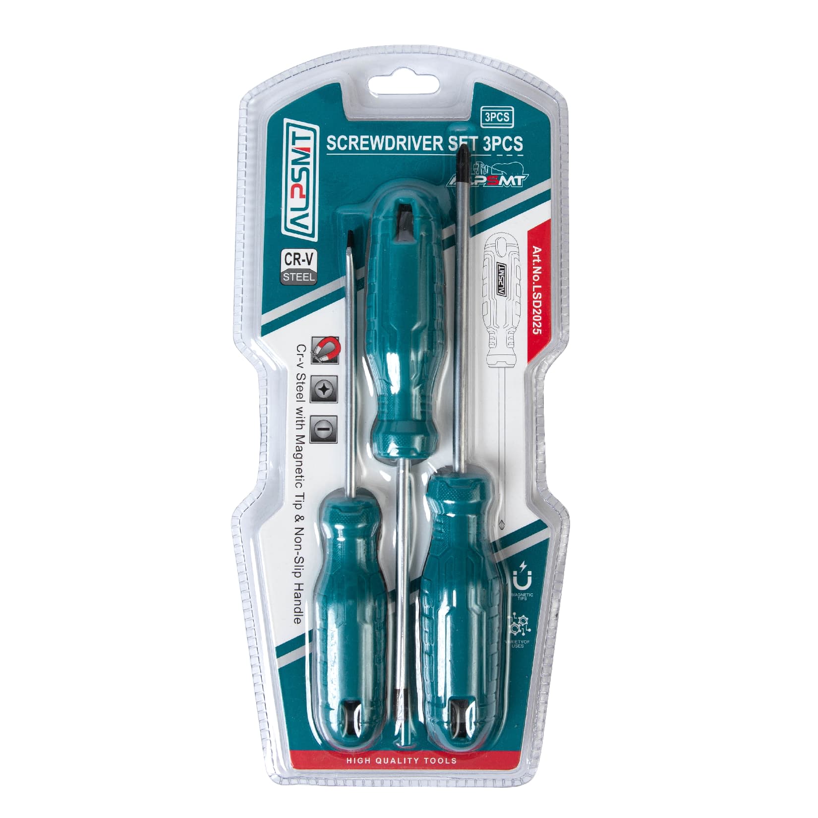 3-Piece Plastic Handle Screwdriver Set