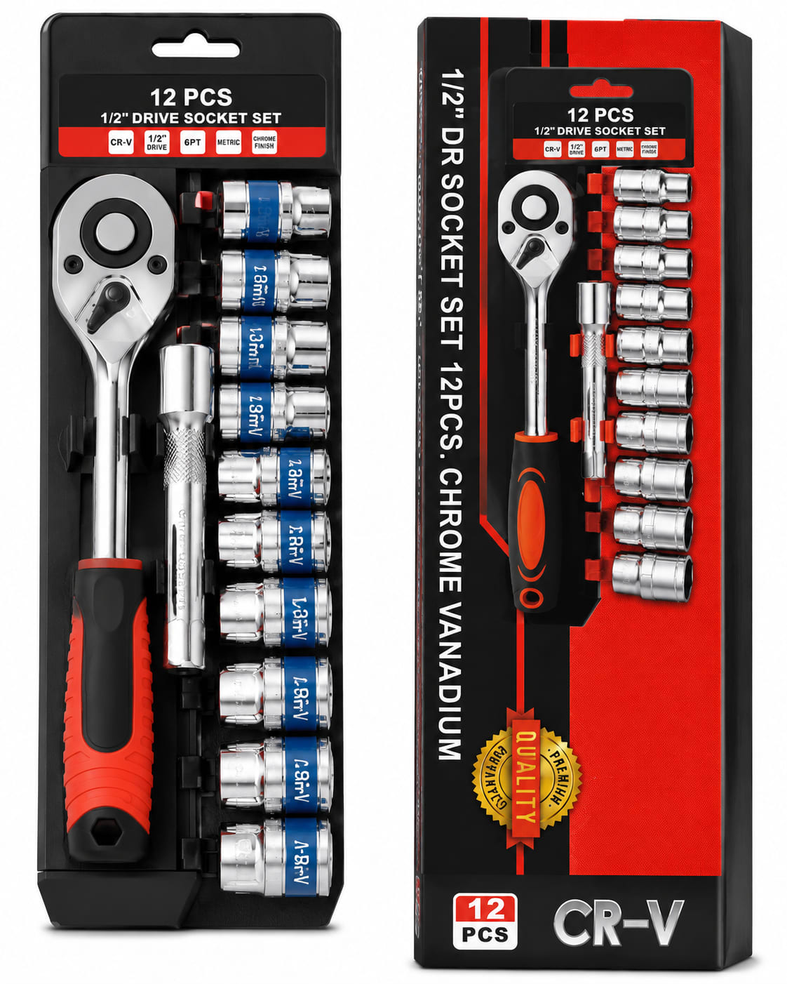 12-Piece 1/2" Drive Socket Wrench Set