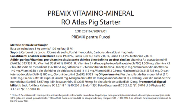 premix starter porci