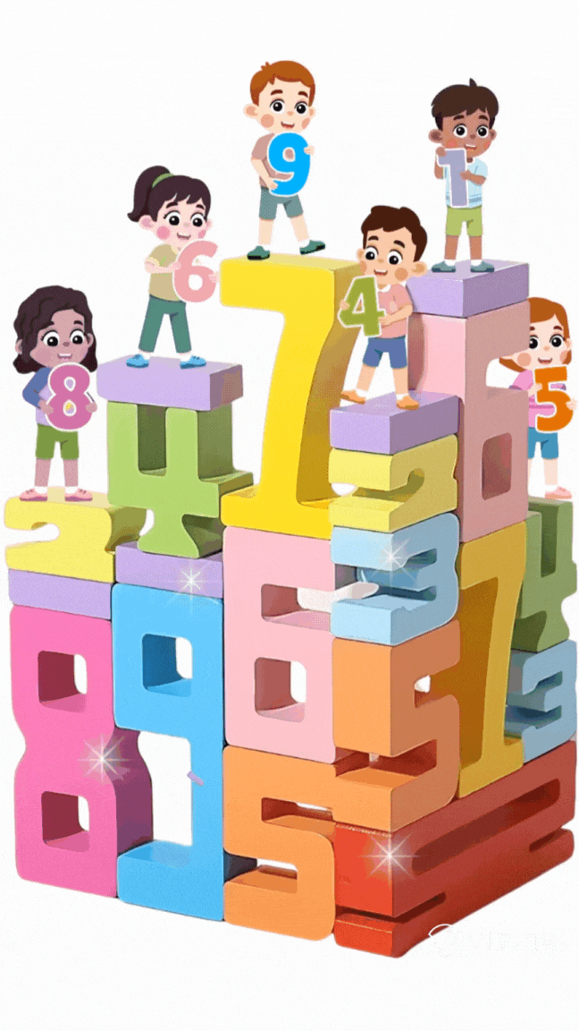Eğitici Montessori Ahşap Sayı Blokları – 3 4 5 Yaş Matematik & Yapı Seti