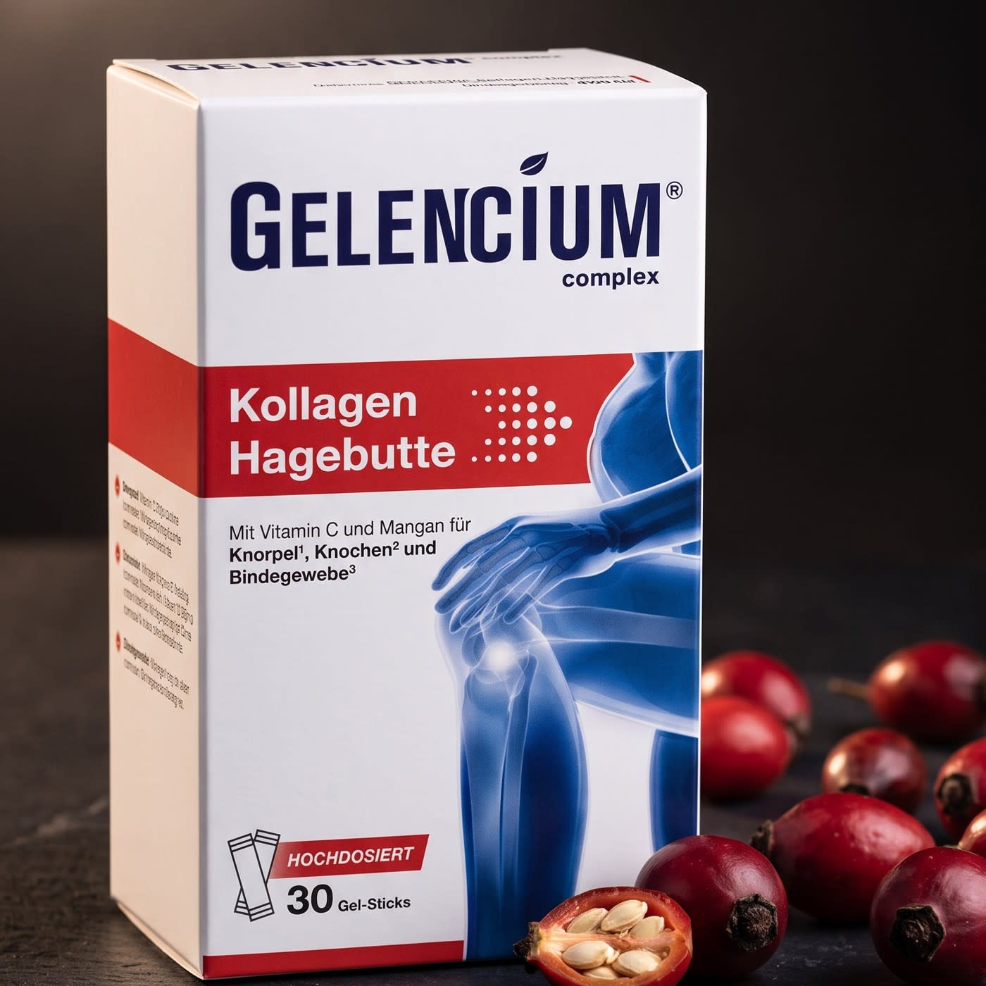 Gelencium Kollagen Hagebutte mit Hagebutten